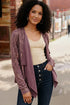 Plum Luxe Suede Cardigan - DAVERRI FASHIONS