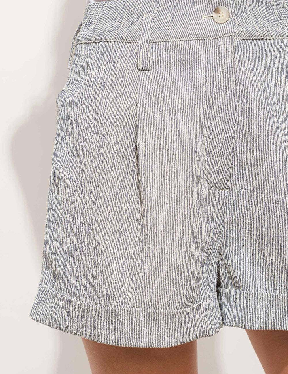 Striped High Waist Rolled Shorts Shorts