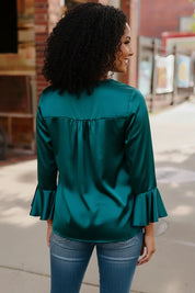 Teal Temptation Silk Blouse | Daverri Fashions