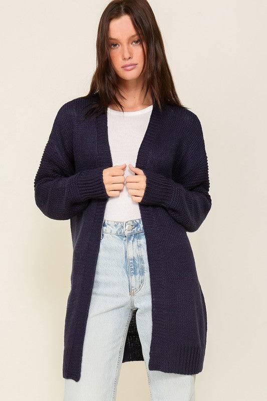 Timing heart design long sleeve open cardigan Cardigans