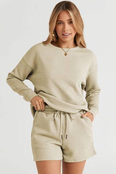 Top and Shorts Two Piece Loungewear Set Shorts Sets