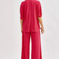 Poncho Tunic Top & Wide Leg Pants Outfit Set Outfit Sets