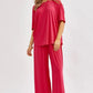 Poncho Tunic Top & Wide Leg Pants Outfit Set Outfit Sets