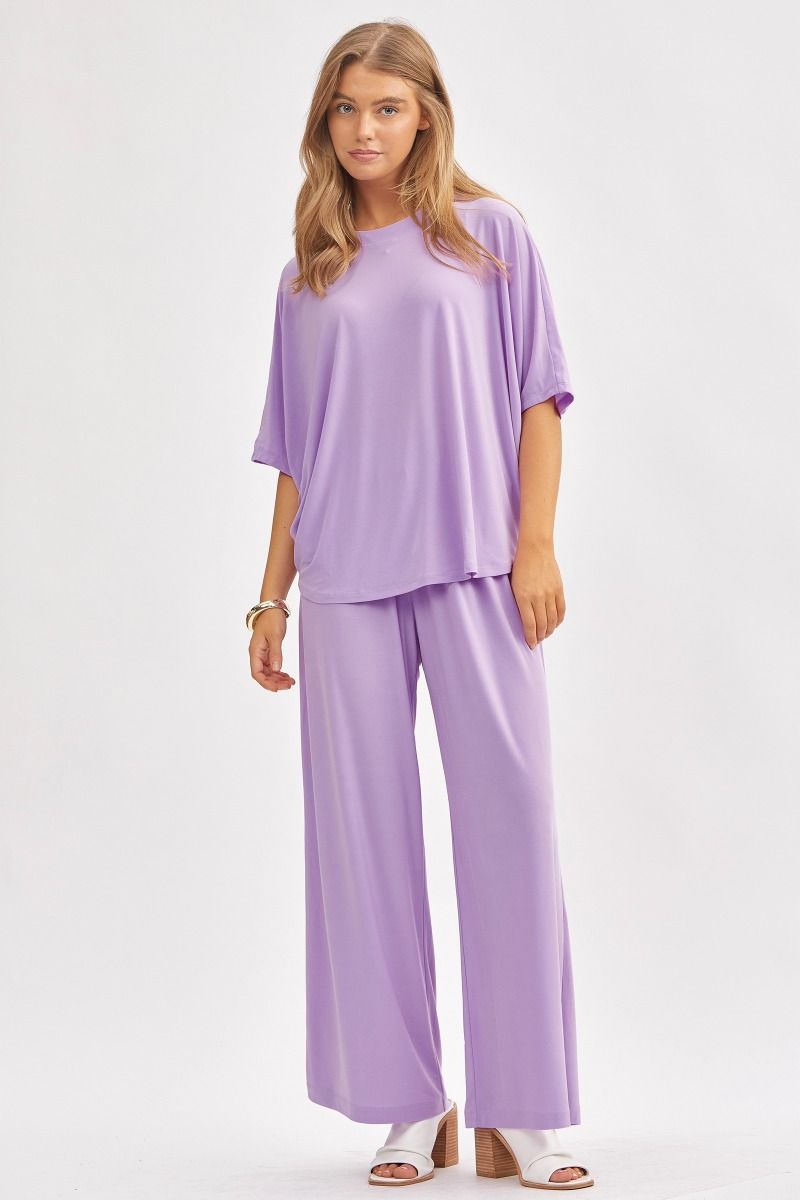 Poncho Tunic Top & Wide Leg Pants Outfit Set Outfit Sets
