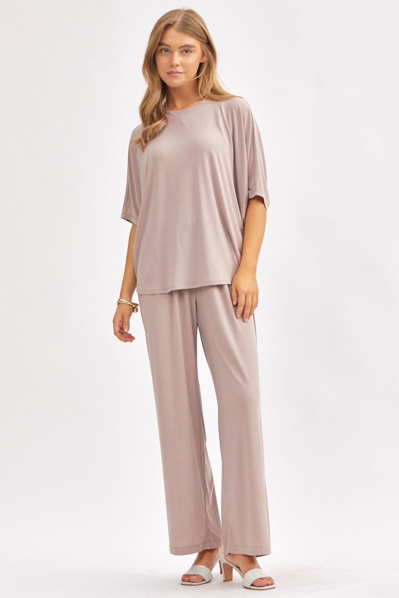 Poncho Tunic Top & Wide Leg Pants Outfit Set Outfit Sets