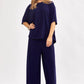 Poncho Tunic Top & Wide Leg Pants Outfit Set Outfit Sets