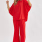 Poncho Tunic Top & Wide Leg Pants Outfit Set Outfit Sets