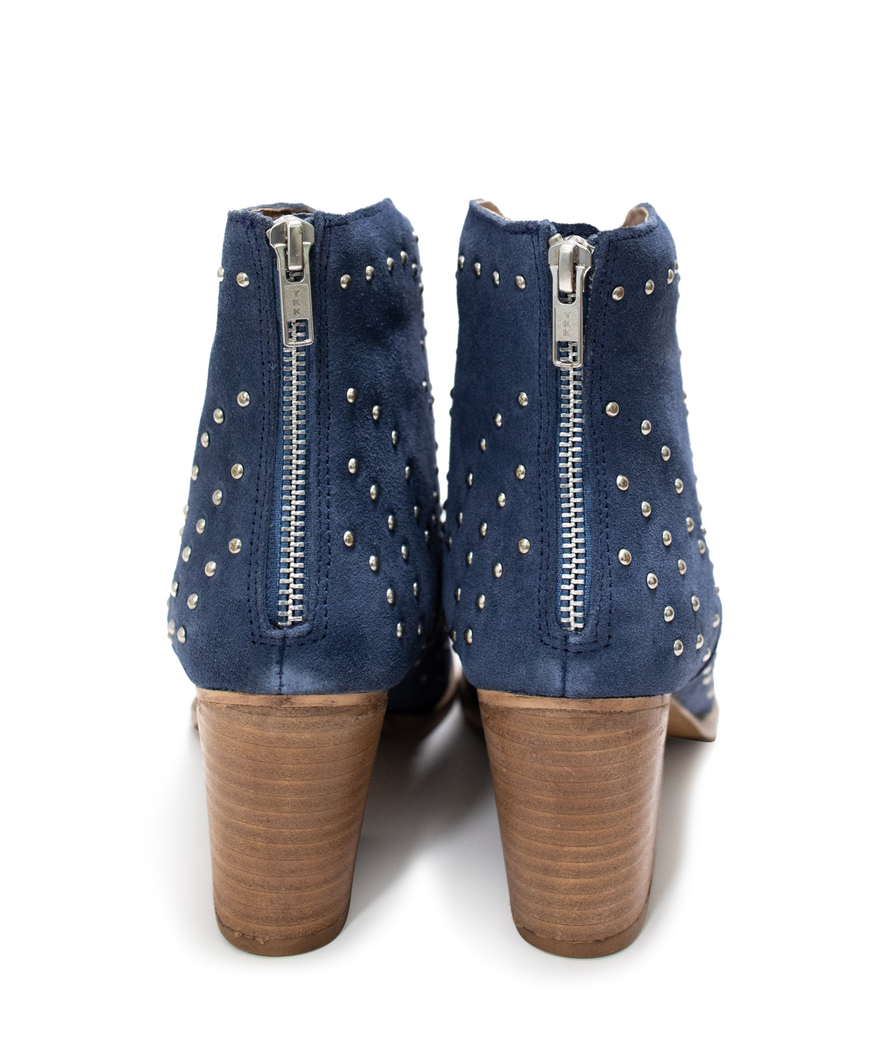 Twilight Studded Heeled Ankle Boot in Denim Shoes