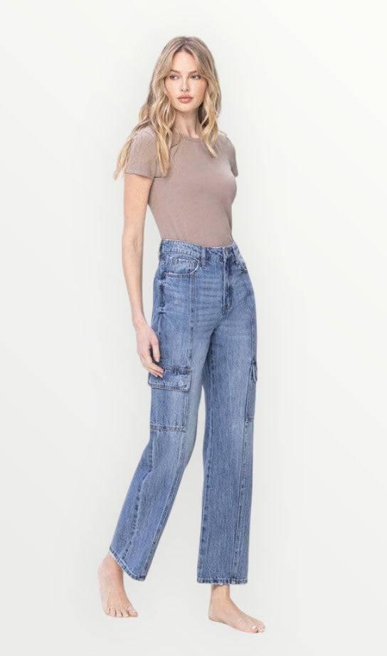 Vervet High rise dad cargo jeans Jeans