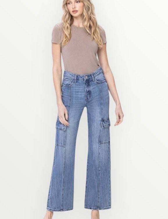 Vervet High rise dad cargo jeans Jeans