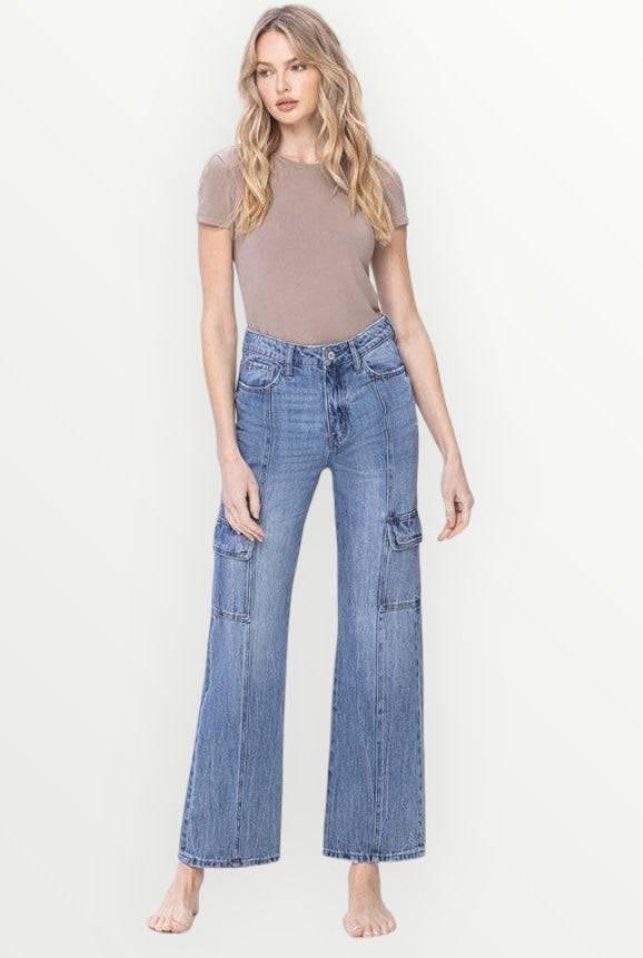 Vervet High rise dad cargo jeans Jeans