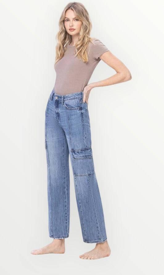 Vervet High rise dad cargo jeans Jeans