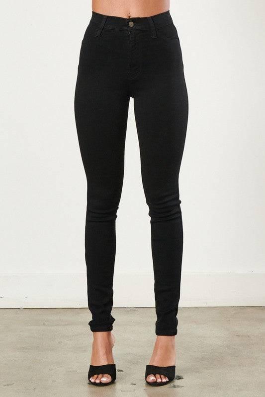 High Waisted Black Skinny Jeans Black Jeans