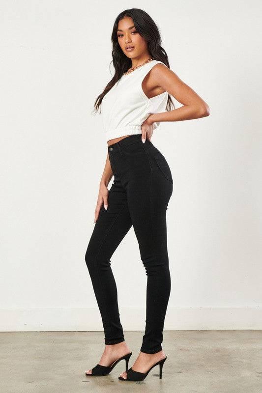 High Waisted Black Skinny Jeans Jeans