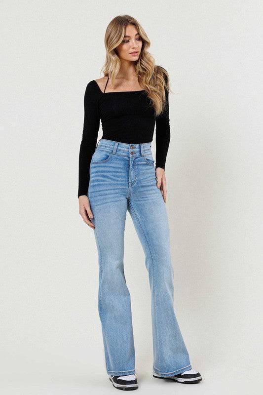 High Waisted Flare Jeans Light Stone Jeans