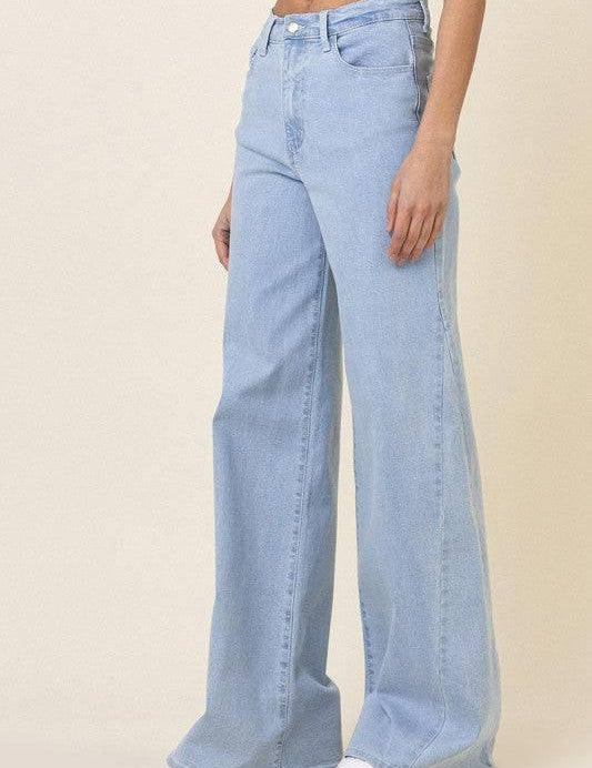 Low rider wide leg jeans Light Stone Jeans