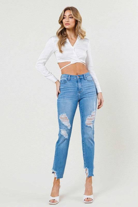 Mid rise straight leg jeans Jeans