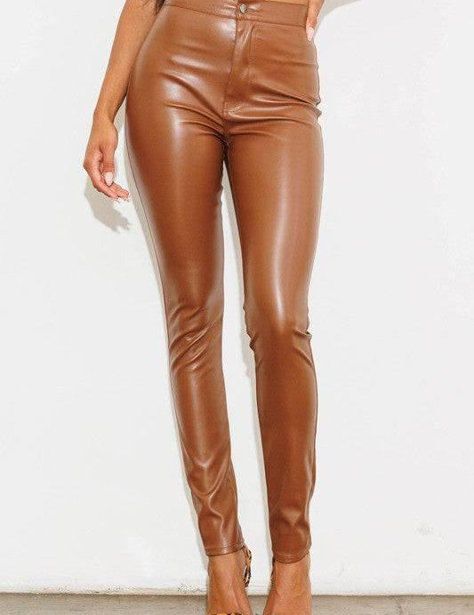 Stretch vegan leather skinny pants Pants