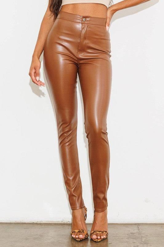 Stretch vegan leather skinny pants Pants