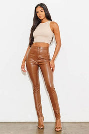 Stretch vegan leather skinny pants Pants