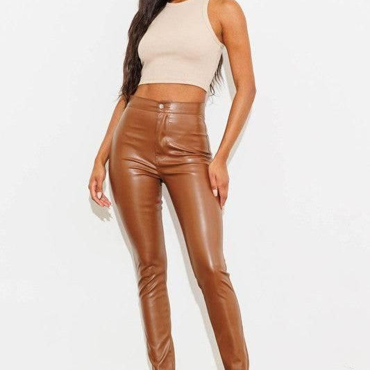 Stretch vegan leather skinny pants Pants