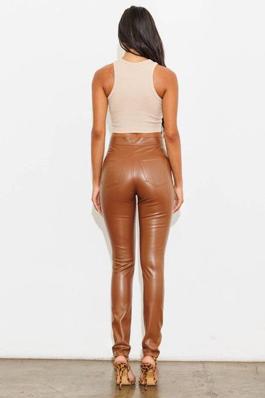 Stretch vegan leather skinny pants Pants