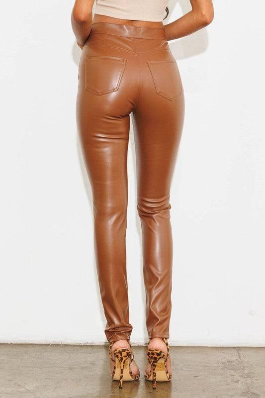 Stretch vegan leather skinny pants Pants