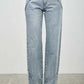 Saige Denim Piping Detail Mid Rise Straight Jeans with glittery seams