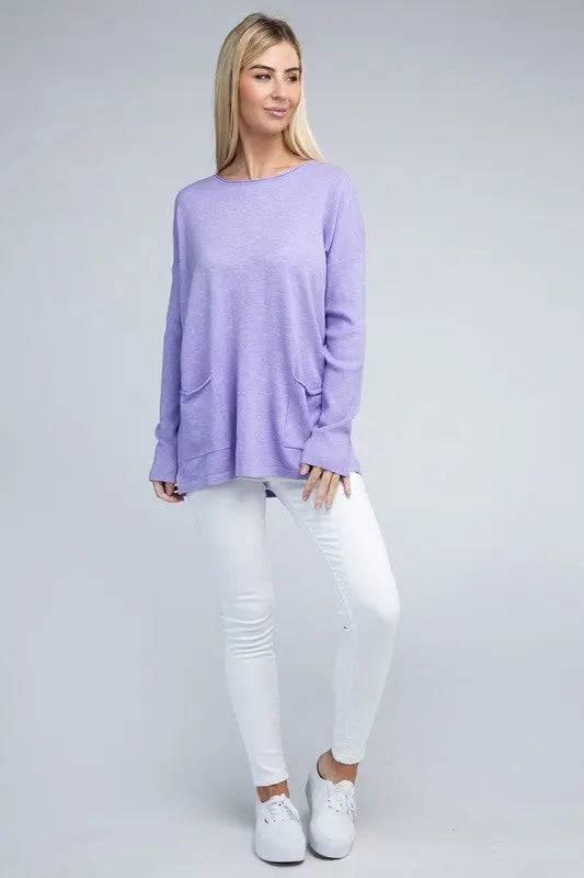 Viscose front pockets sweater