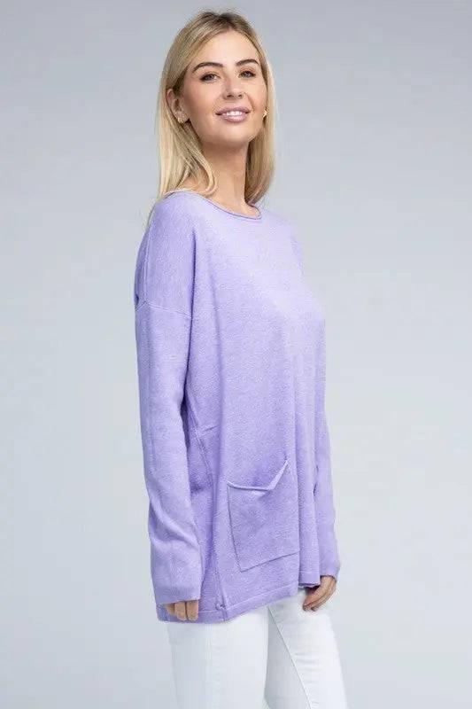 Viscose front pockets sweater