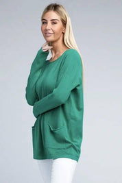 Viscose front pockets sweater