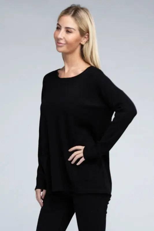 Viscose front pockets sweater