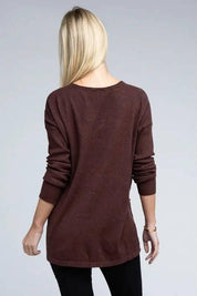 Viscose front pockets sweater