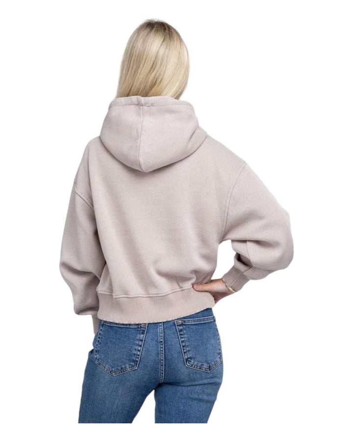 Zenana Acid Washed Cropped Hoodie Hoodies