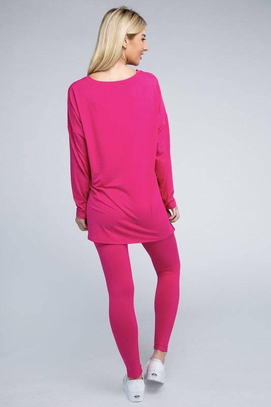 Zenana Long Sleeve Loungewear Set Loungewear