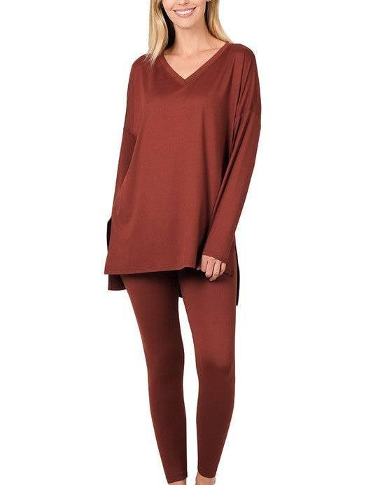 Zenana Long Sleeve Loungewear Set Loungewear