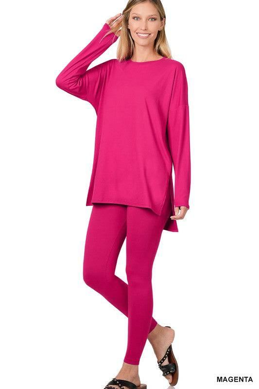 Zenana Long Sleeve Tunic Lounge Set Loungewear