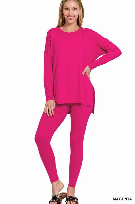 Zenana Long Sleeve Tunic Lounge Set Loungewear