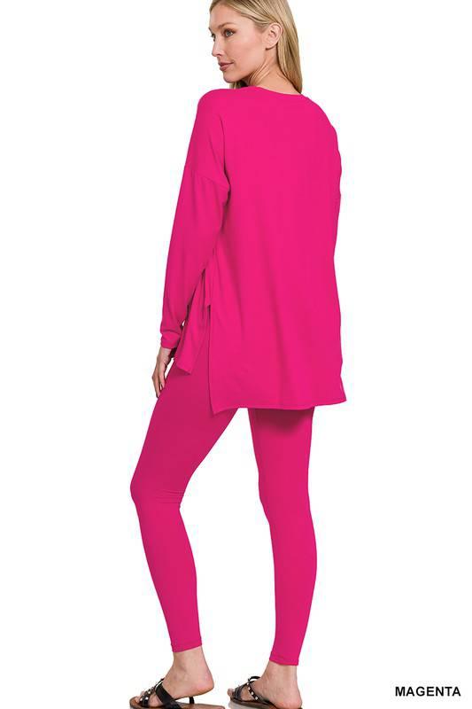 Zenana Long Sleeve Tunic Lounge Set Loungewear