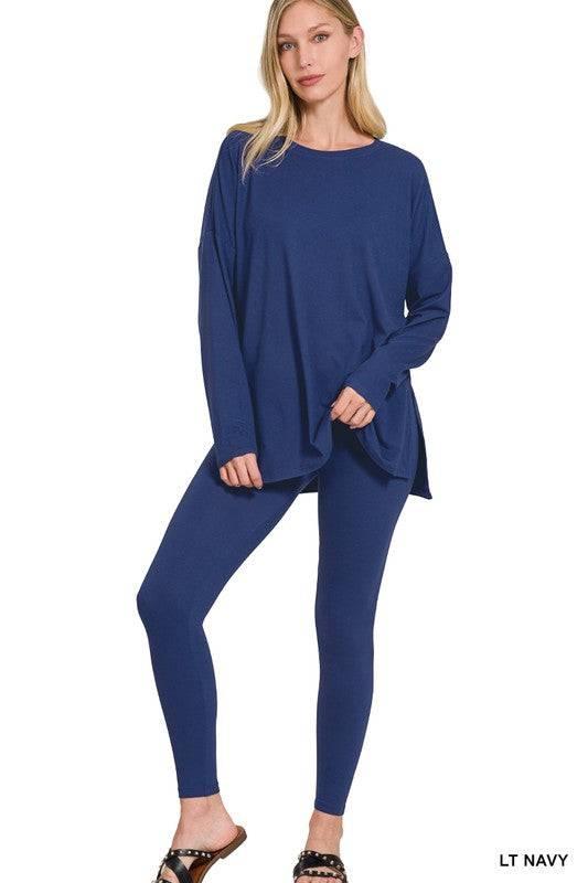 Zenana Long Sleeve Tunic Lounge Set Loungewear