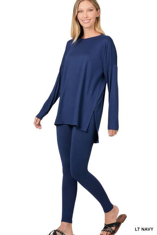 Zenana Long Sleeve Tunic Lounge Set Loungewear