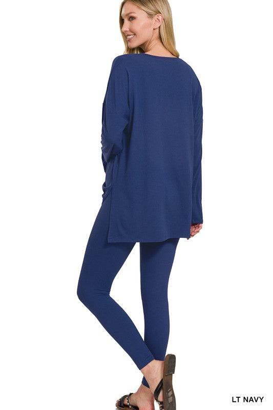 Zenana Long Sleeve Tunic Lounge Set Loungewear