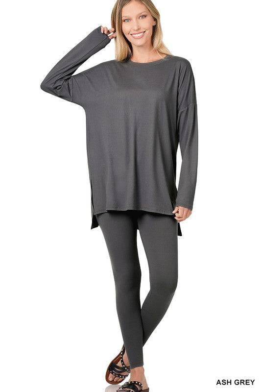 Zenana Long Sleeve Tunic Lounge Set Loungewear