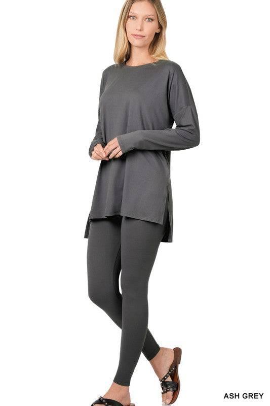 Zenana Long Sleeve Tunic Lounge Set Loungewear