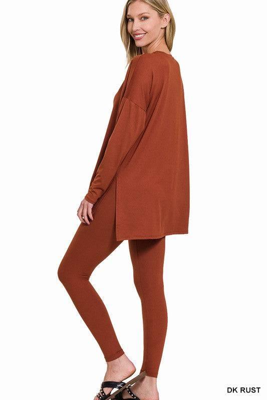 Zenana Long Sleeve Tunic Lounge Set Loungewear