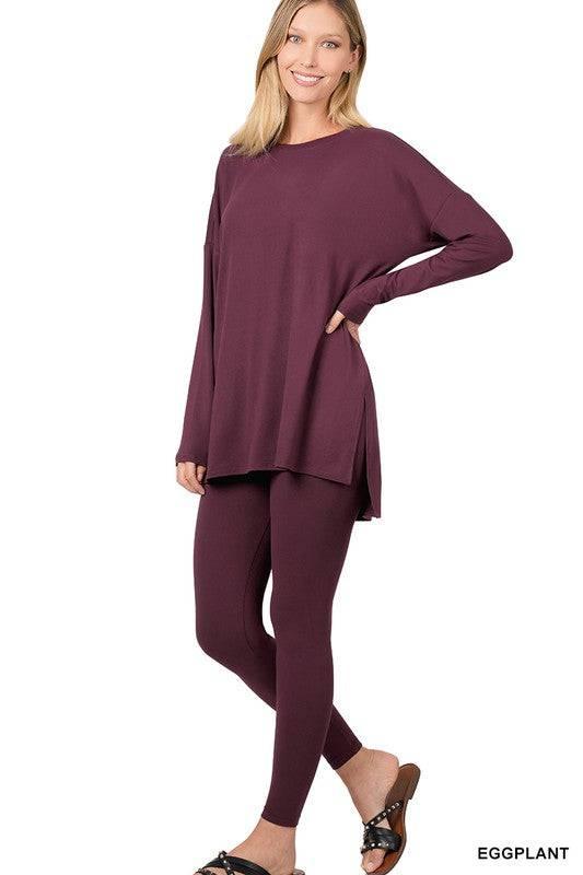 Zenana Long Sleeve Tunic Lounge Set Loungewear