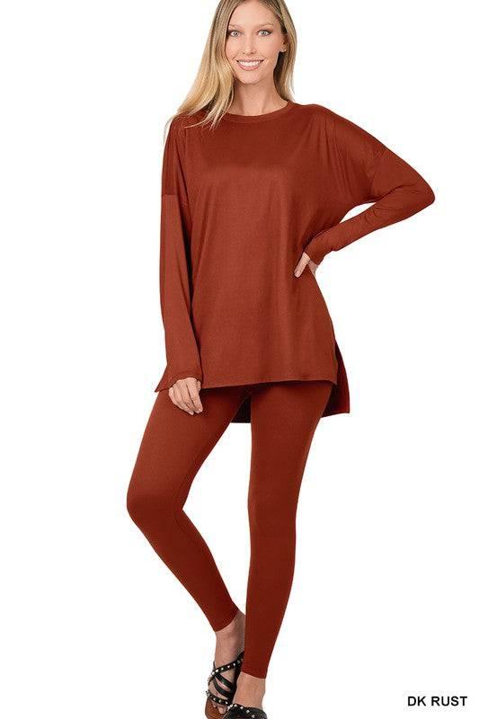 Zenana Long Sleeve Tunic Lounge Set Loungewear