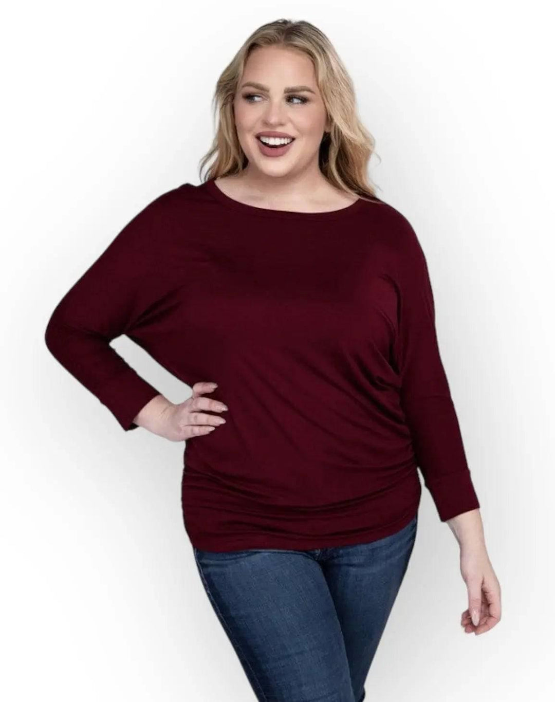 Zenana Plus Size 3/4 Sleeve Top Shirts & Tops