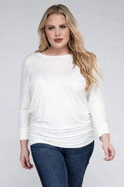 Zenana Plus Size 3/4 Sleeve Top Shirts & Tops