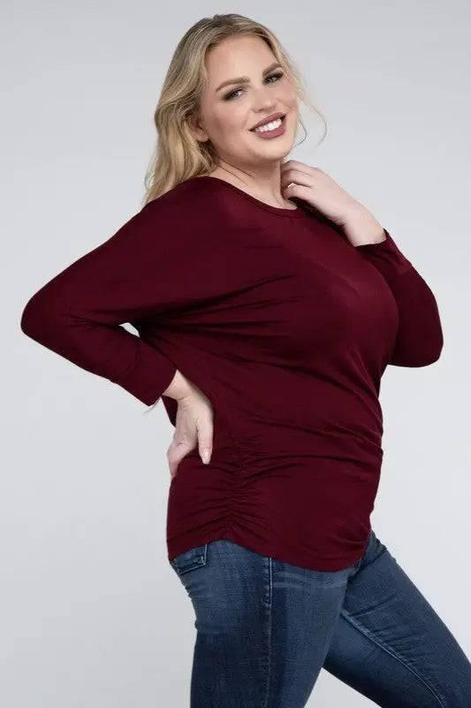 Zenana Plus Size 3/4 Sleeve Top Shirts & Tops